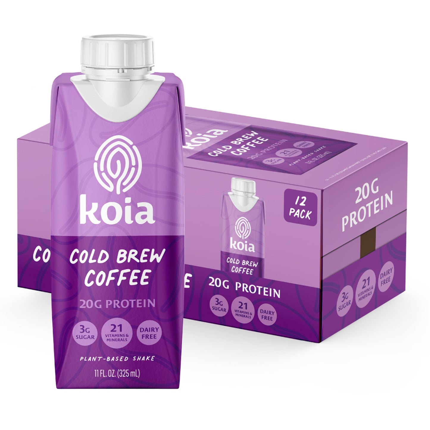 Koia Plant-Based Protein Shake - Vanilla, 11 Fl Oz (Pack of 12)