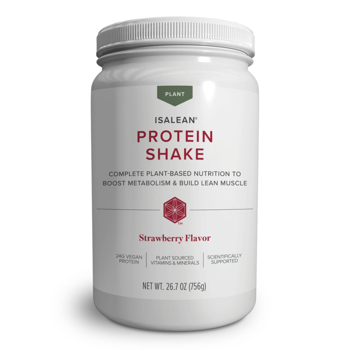Isagenix IsaLean, 24g Plant-Based Protein, Vanilla Chai, 14 Servings | Meal Replacement Drink, Plant-Based Protein, Supports Lean Muscle Growth and Healthy Metabolism, Gluten-Free and Soy-Free