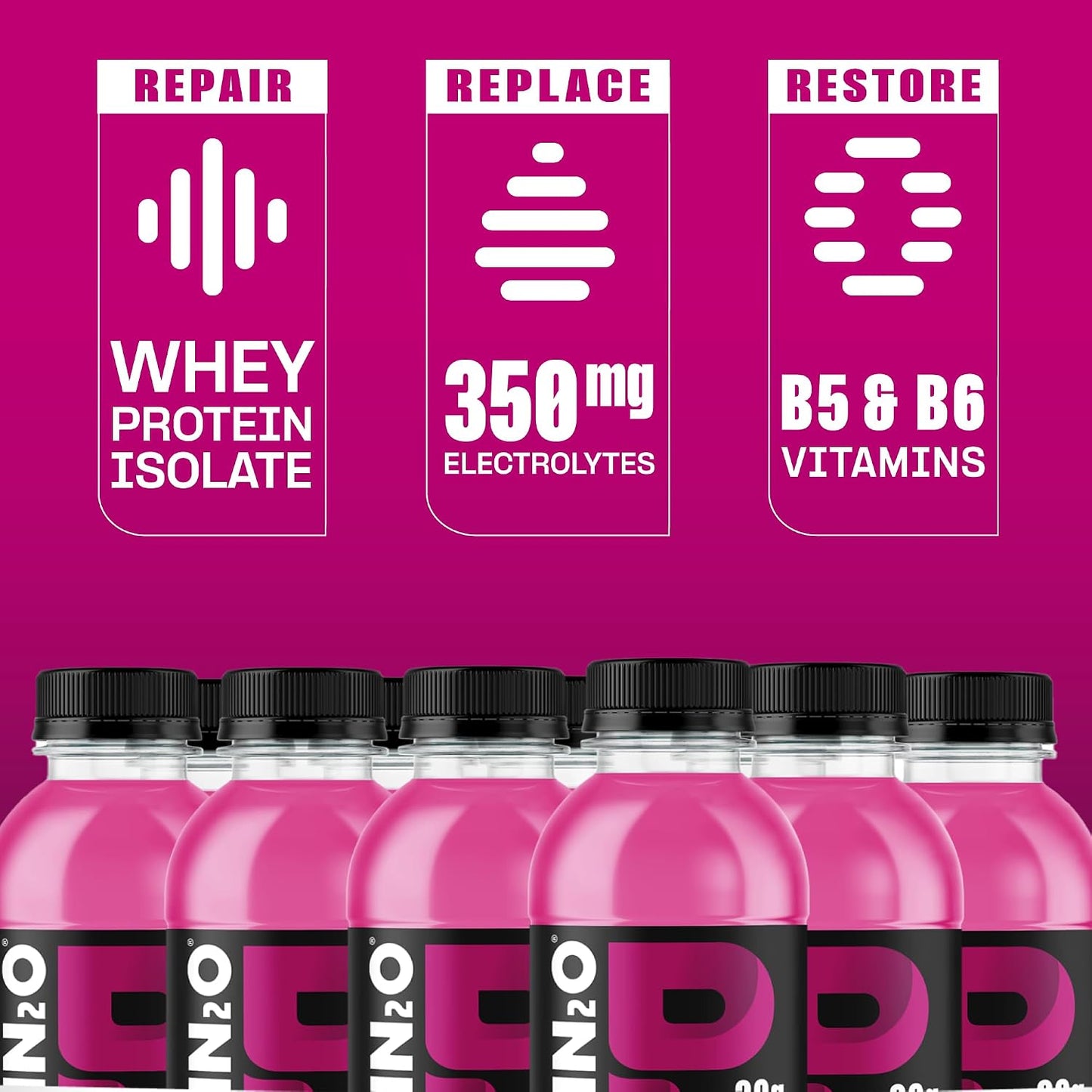 Protein2o Hydration Drink - 2-in-1 Liquid Clear Whey Protein Isolate and Electrolyte Drink - 20g Protein, Vitamins B5, B6 - Post-Workout Recovery - 16.9 Fl Oz - 12 Count Mixed Berry