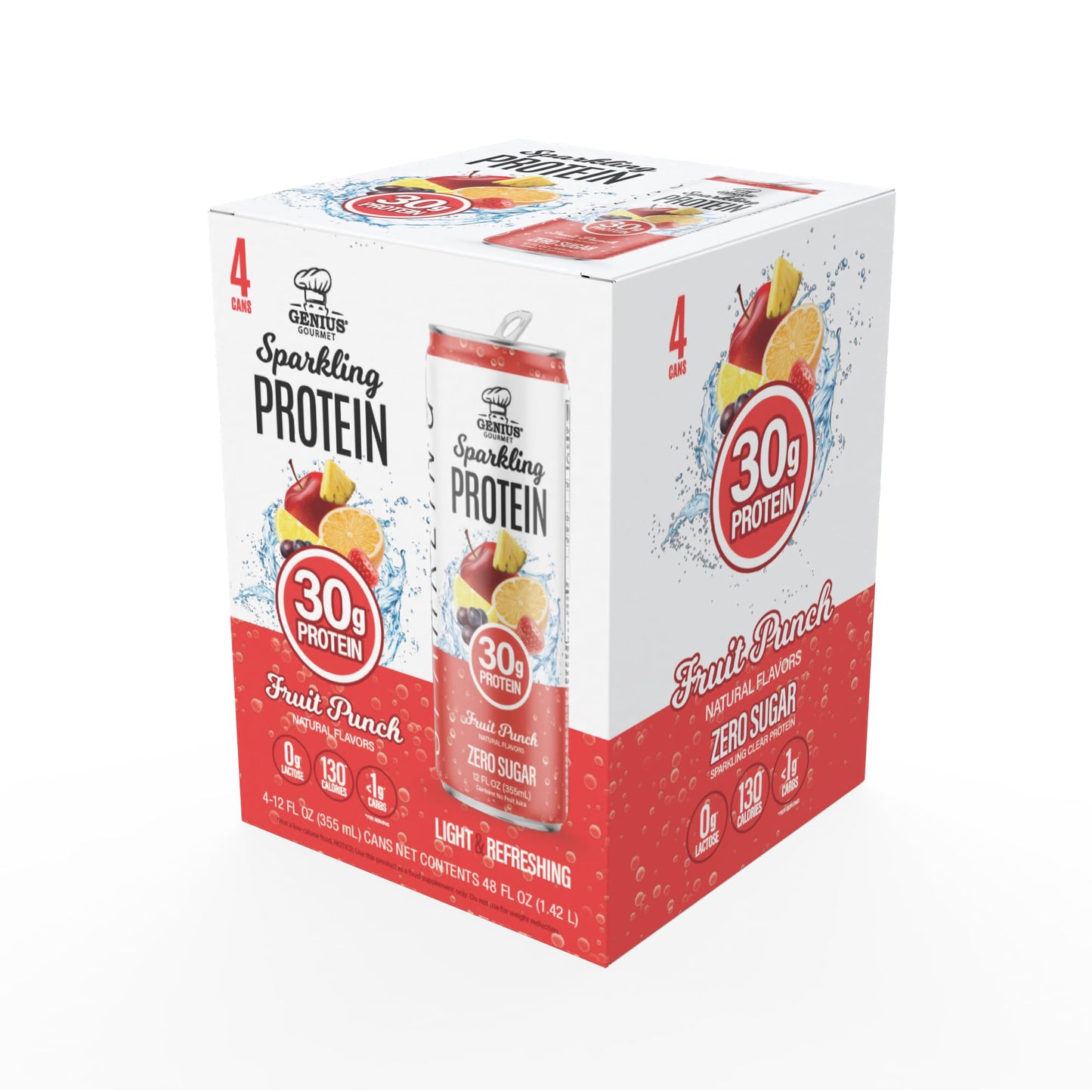 Genius Gourmet Clear Protein Sparkling Water Blue Raspberry Lemonade, 18 CT
