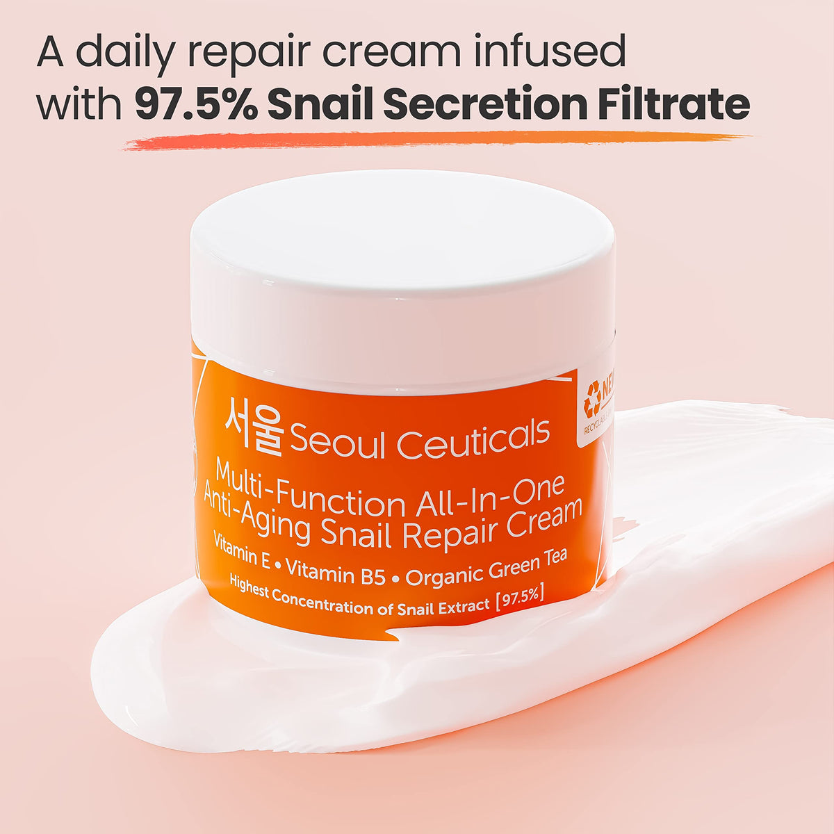 SeoulCeuticals Korean Skin Care Set - Contains Snail Cream Moisturizer + Korean Jelly Mask - This Potent Korean Skincare Set Provides Healthy, Youthful & Glowing Skin