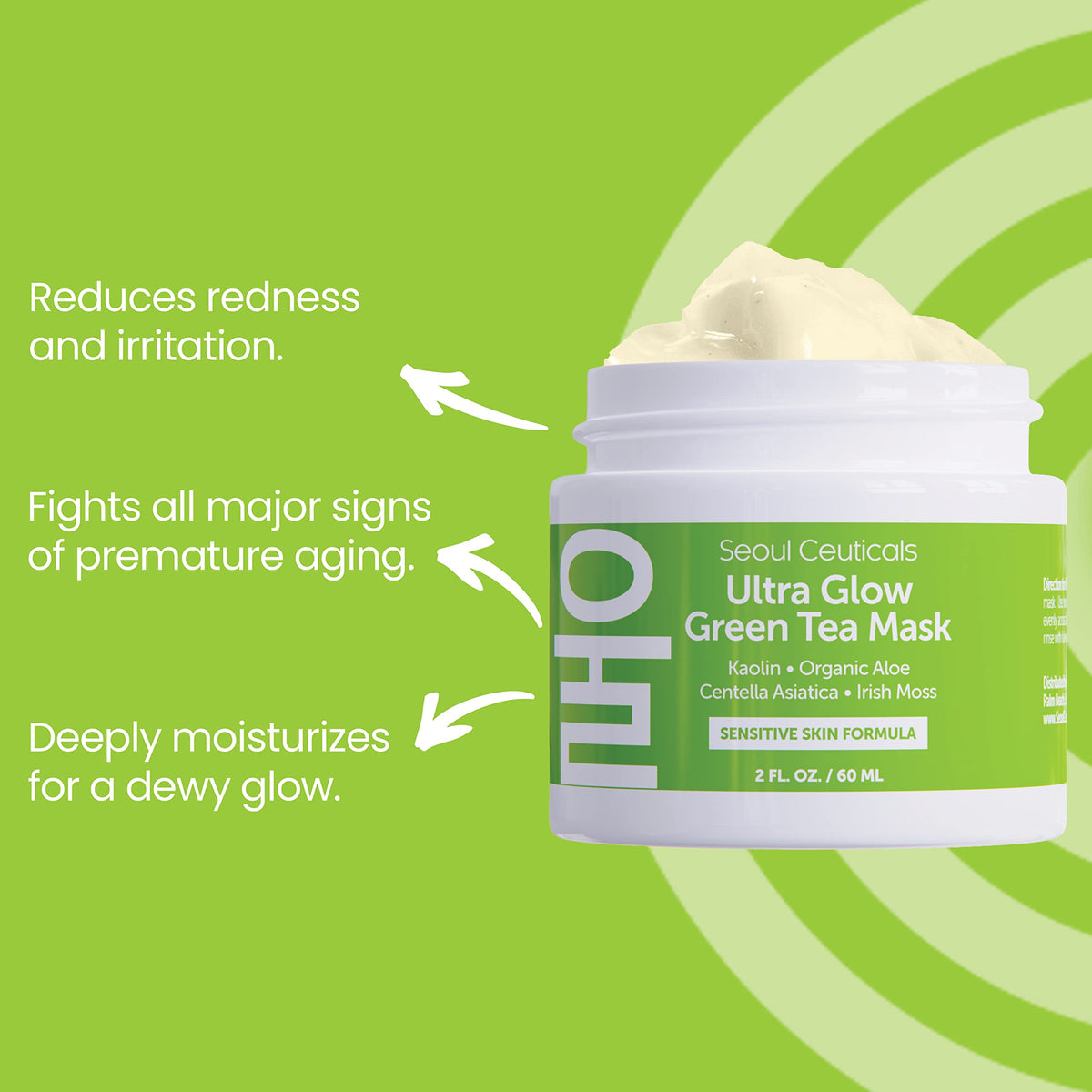 SeoulCeuticals Korean Skin Care Set - Korean Green Tea Face Mask + Korean Snail Cream Moisturizer - Potent Korean Skincare Set Eliminates Dull Dry Skin for Healthy K Beauty Glow