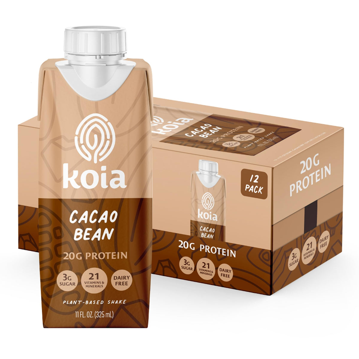 Koia Plant-Based Protein Shake - Vanilla, 11 Fl Oz (Pack of 12)