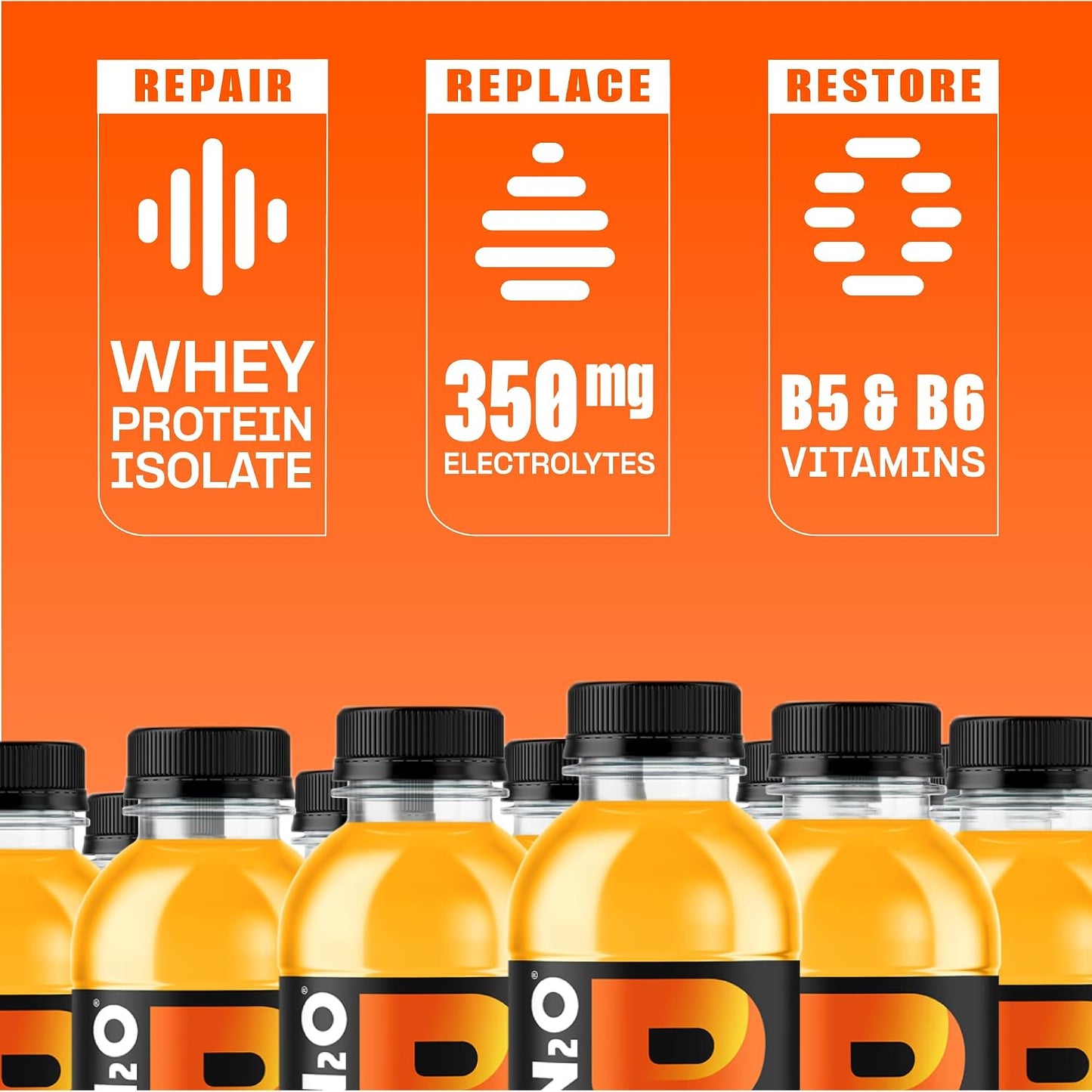 Protein2o Hydration Drink - 2-in-1 Liquid Clear Whey Protein Isolate and Electrolyte Drink - 20g Protein, Vitamins B5, B6 - Post-Workout Recovery - 16.9 Fl Oz - 12 Count Orange Mango