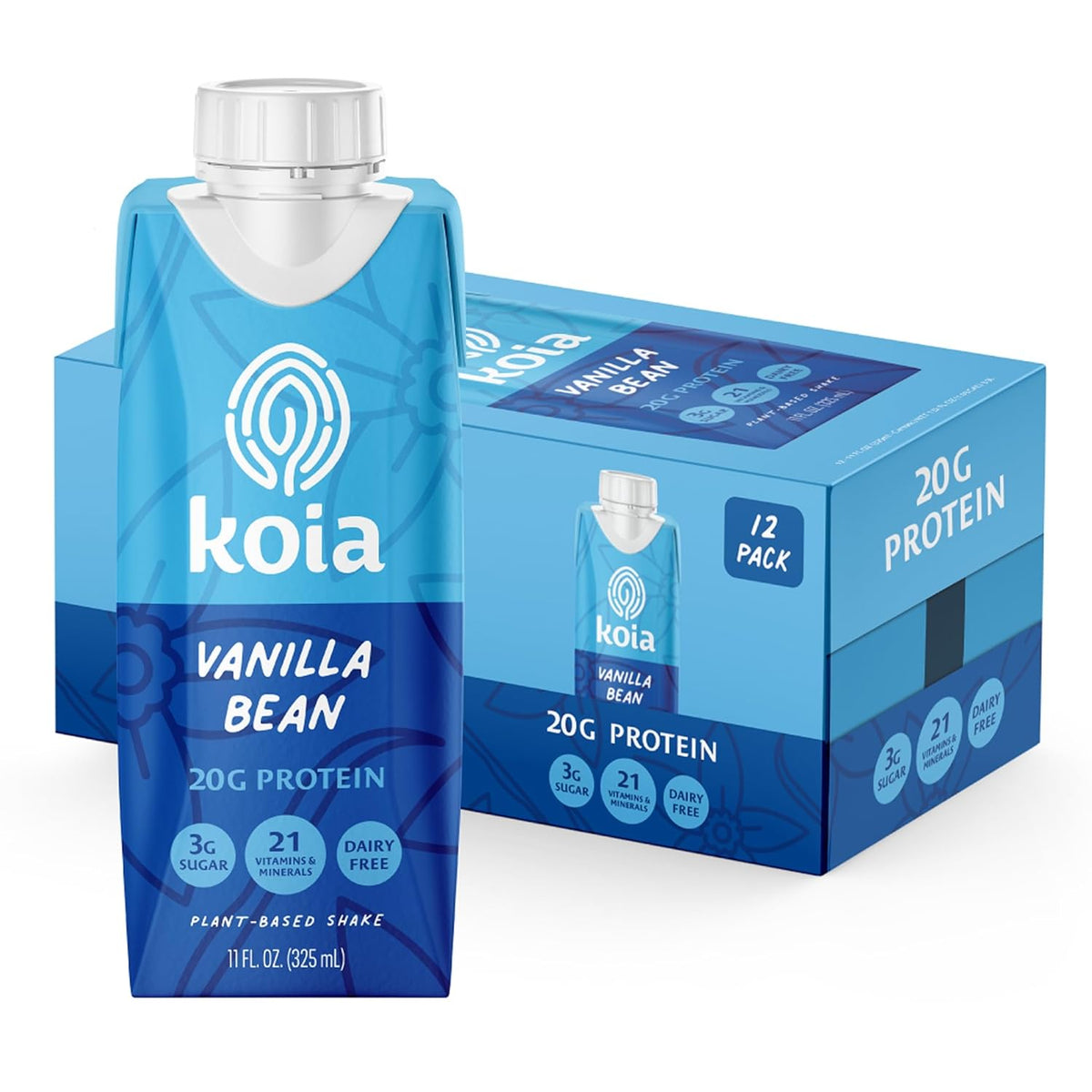 Koia Plant-Based Protein Shake - Vanilla, 11 Fl Oz (Pack of 12)