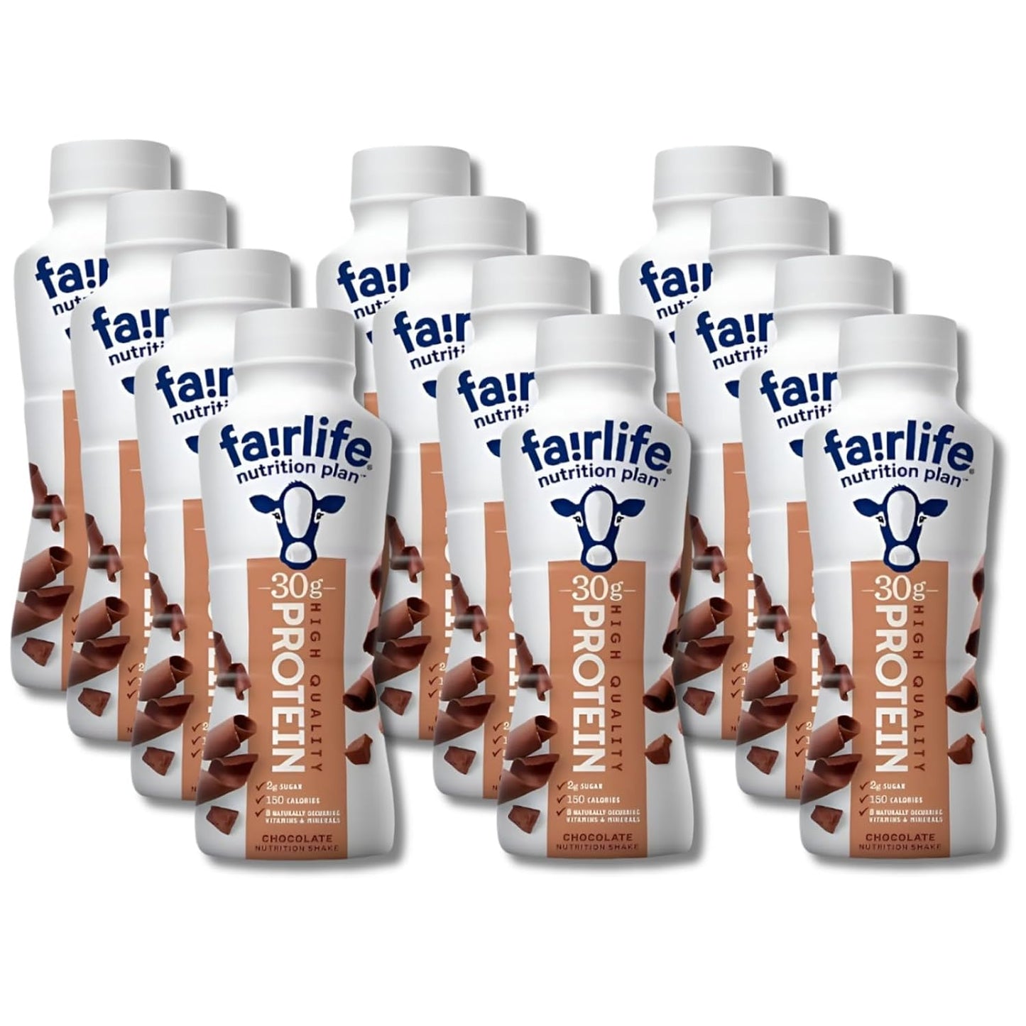 Fairlife protein shakes 30g chocolate, 12 Pack – Ready-to-Drink High Protein Shakes, 11.5 fl oz Bottles, 30g Protein, 2g Sugar, 150 Calories Custom Assortment Packed by VITANEST