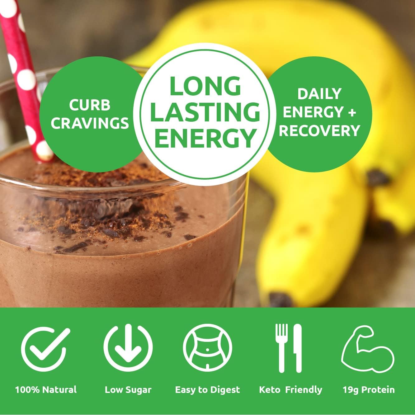 UCAN Recovery Energy + Whey Protein Drink Mix | Cocoa | 12 Servings