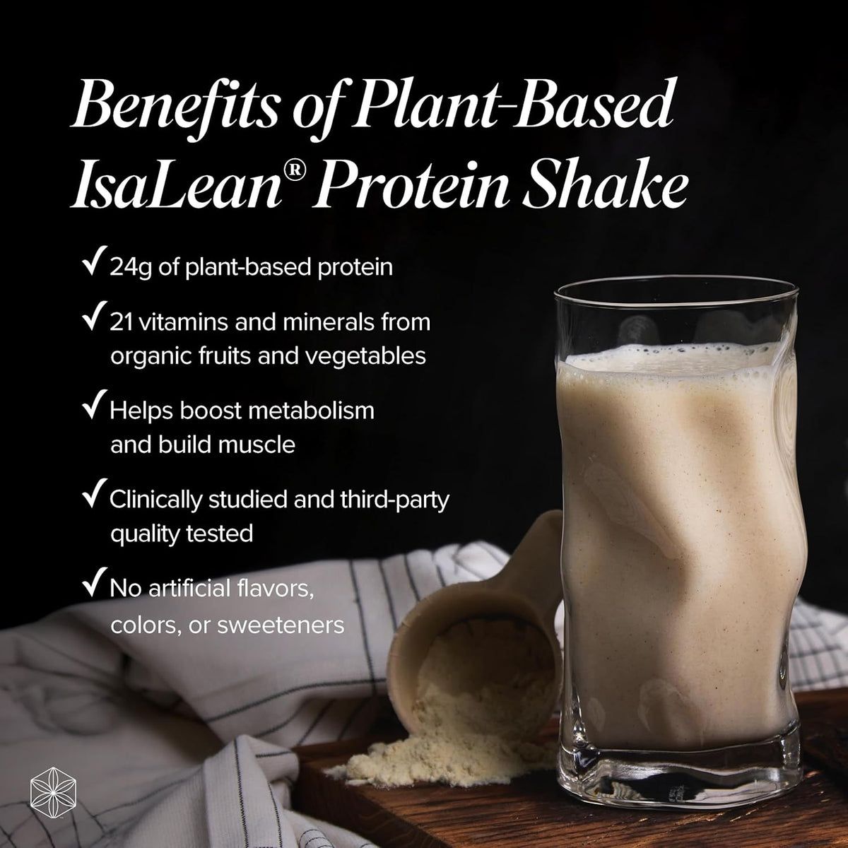 Isagenix IsaLean, 24g Plant-Based Protein, Vanilla Chai, 14 Servings | Meal Replacement Drink, Plant-Based Protein, Supports Lean Muscle Growth and Healthy Metabolism, Gluten-Free and Soy-Free