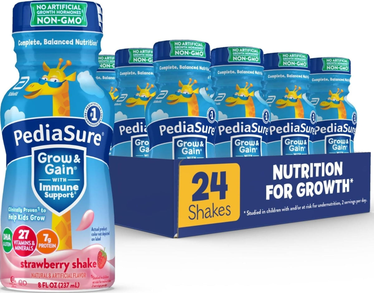 PediaSure Grow & Gain Kids Nutrition Shake, 7g Protein, Chocolate, 24 Pack