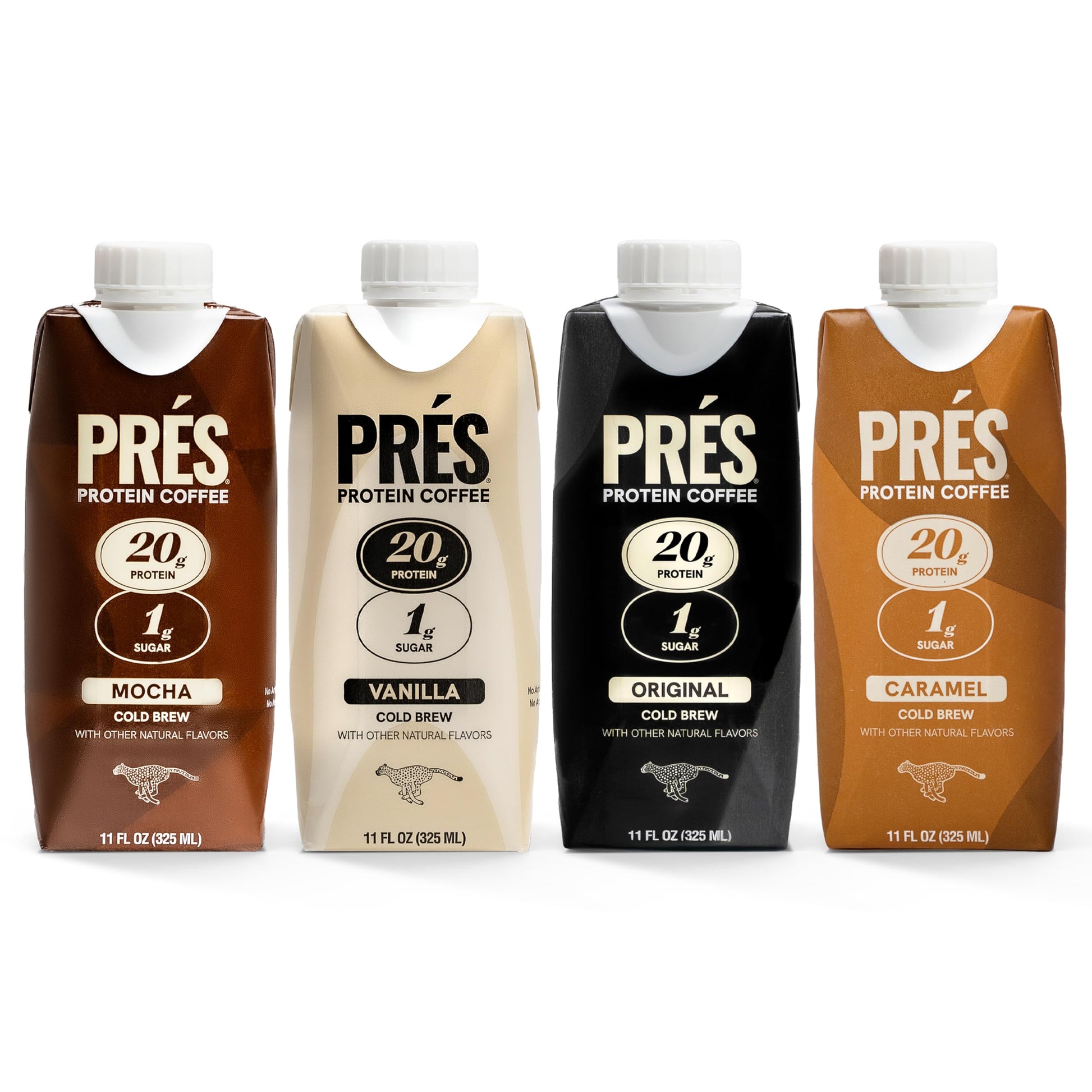PRES Protein Coffee, Vanilla, High Protein, Real Cold Brew, 20g Protein, 1g Sugar, 100 Calories, Protein Snacks, No Added Sugar, Coffee, Breakfast, Protein, Kosher, Soy Free, Nut Free, Non-GMO, Low Carb (12 Pack)