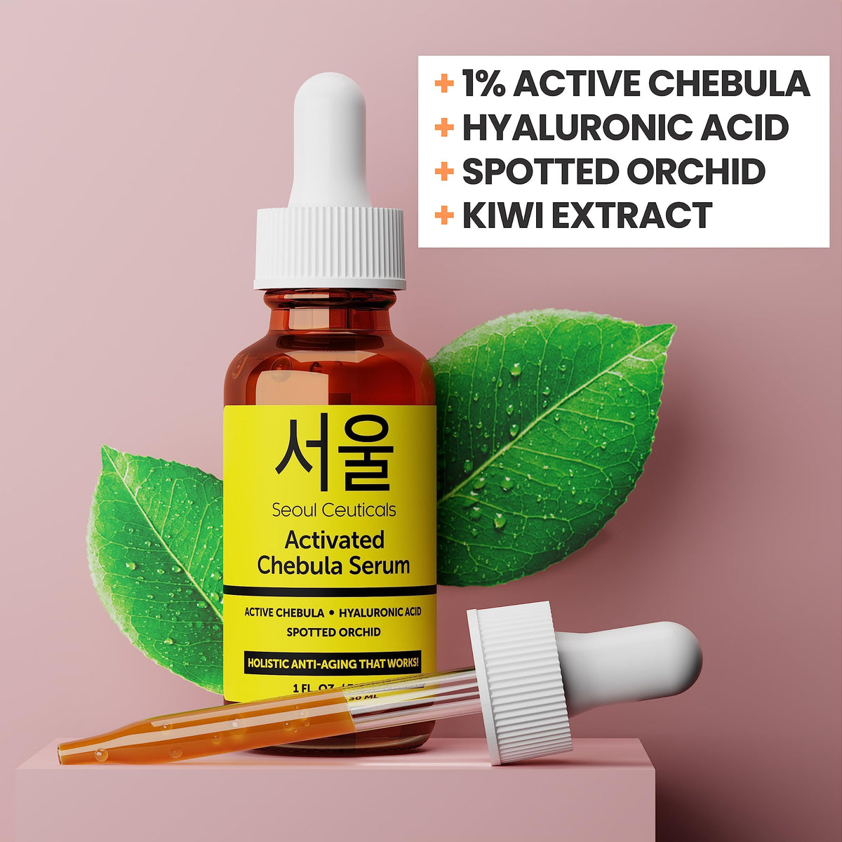 SeoulCeuticals Chebula Serum + Snail Mucin Cream - Korean Skincare Anti Aging Set