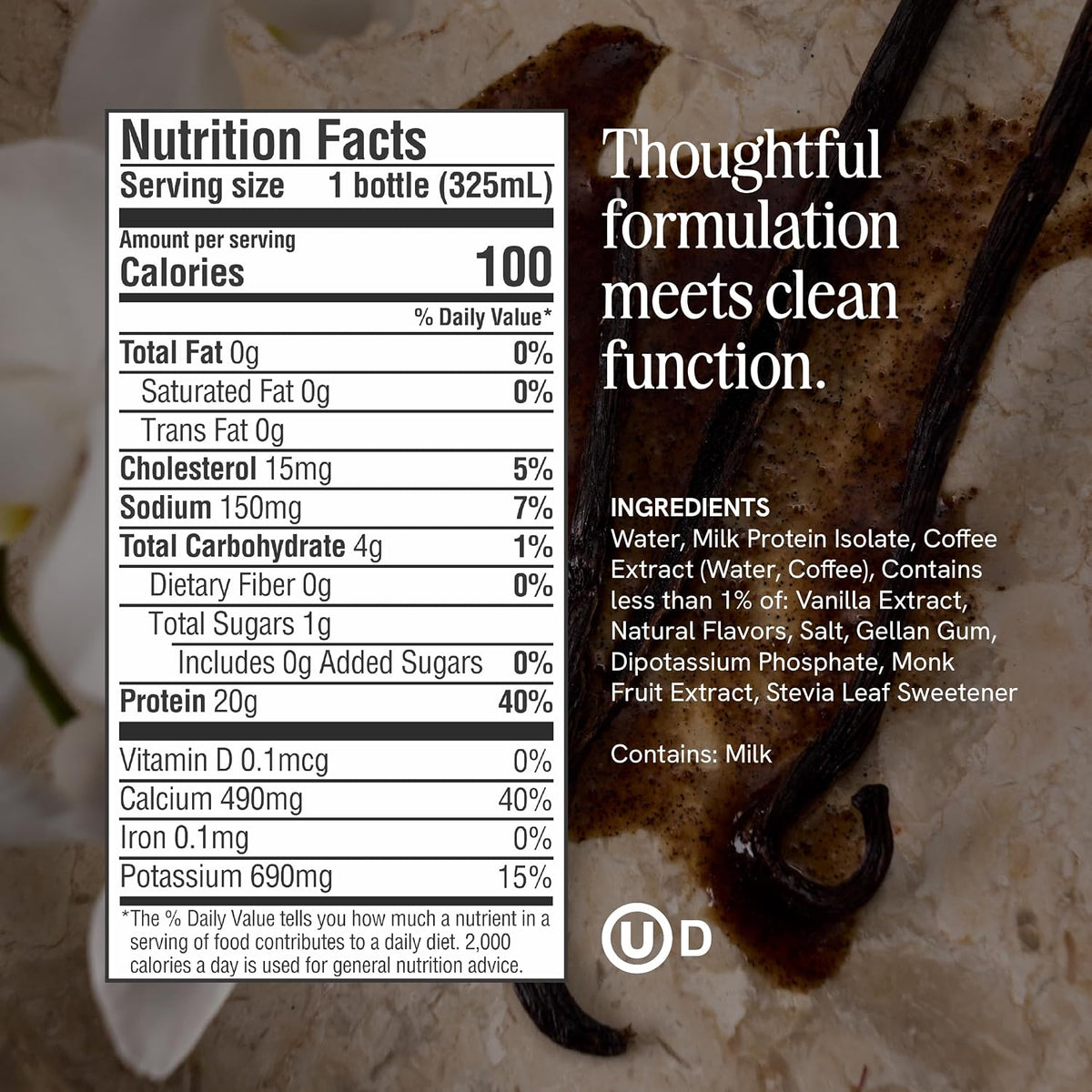 PRES Protein Coffee, Vanilla, High Protein, Real Cold Brew, 20g Protein, 1g Sugar, 100 Calories, Protein Snacks, No Added Sugar, Coffee, Breakfast, Protein, Kosher, Soy Free, Nut Free, Non-GMO, Low Carb (12 Pack)