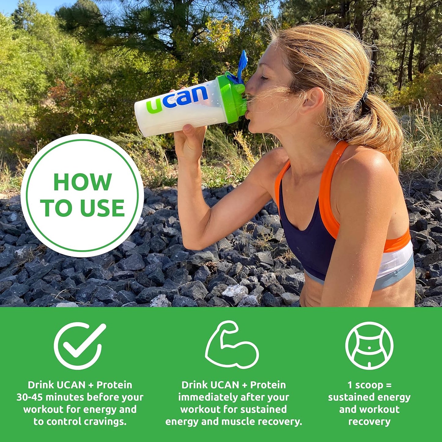 UCAN Recovery Energy + Whey Protein Drink Mix | Cocoa | 12 Servings